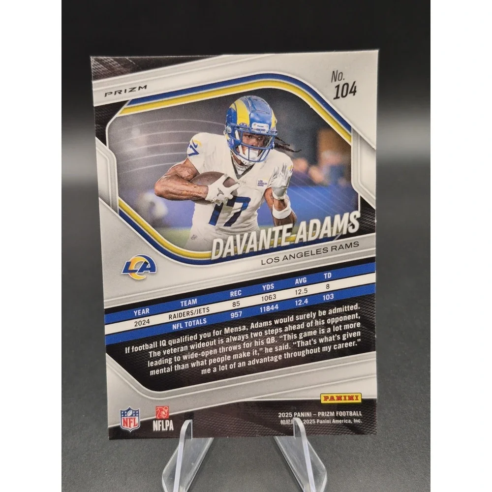 2025 Panini Prizm Davante Adams Green Ice Prizm SSP #104 Rams Raiders Packers